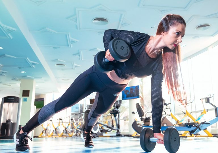 woman exercising in gym